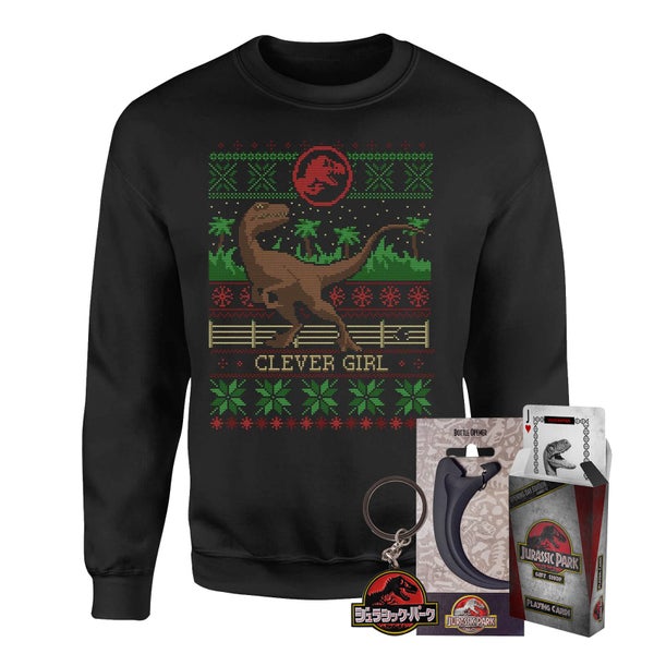 Jurassic Park Officially Licensed MEGA Christmas Gift Set - Includes Christmas Sweatshirt plus 3 gifts