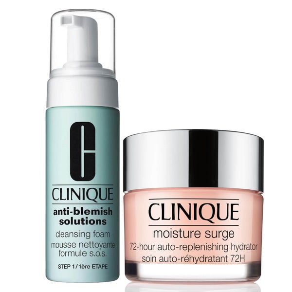 Clinique Moisture Surge 72-Hour Auto-Replenishing Hydrator and Anti-Blemish Solutions Cleansing Foam Duo