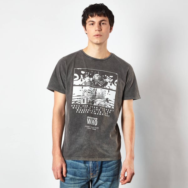 Doctor Who First Doctor Unisex T-Shirt - Black Acid Wash