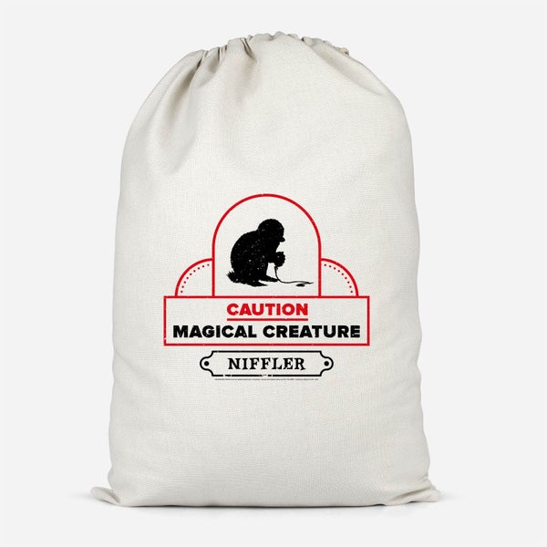 Caution Magical Creature Cotton Storage Bag