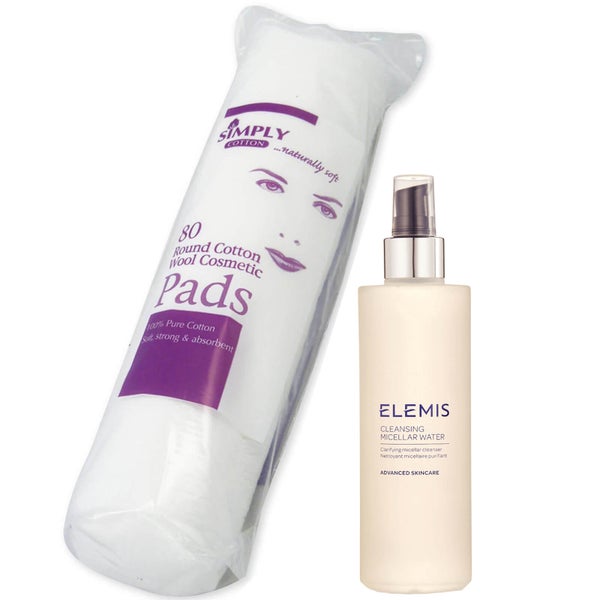 Elemis Smart Cleanse Micellar Water 200ml and Cotton Wool Pads Bundle
