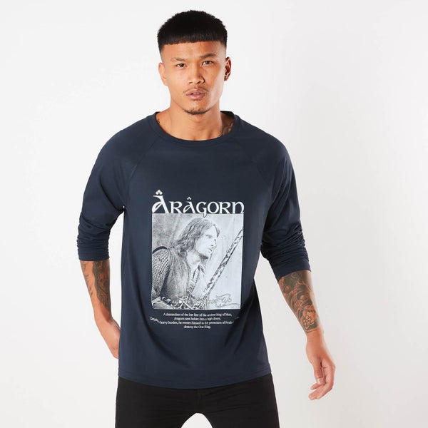 Herr der Ringe Aragorn Son Of Arathorn Unisex Langarm T-Shirt - Navy Blau