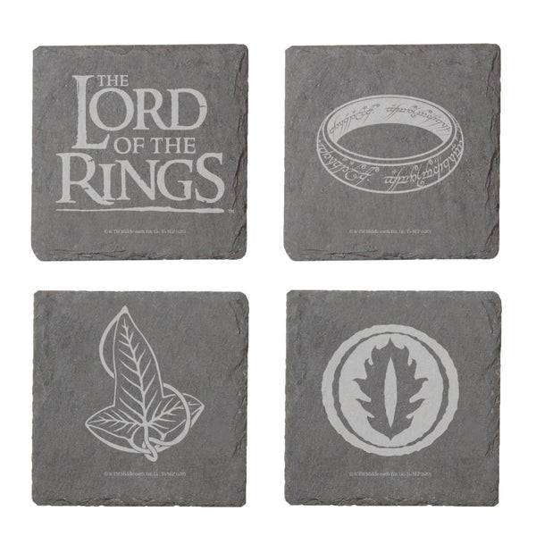 Lord Of The Rings Engraved Slate Coaster Set