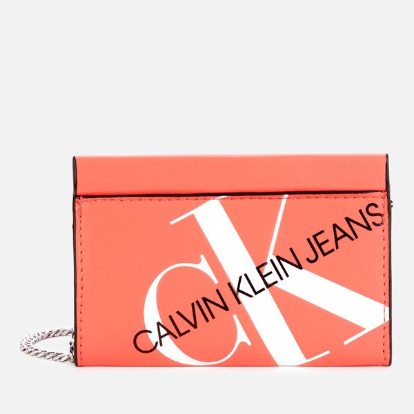 Calvin Klein Jeans Women's Logo Chain Cardcase Cross Body Bag - Island Punch
