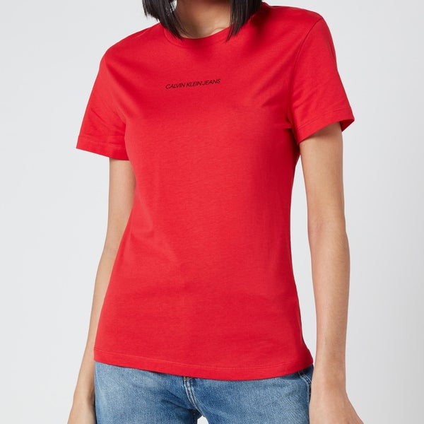 Calvin Klein Jeans Women's Back Monogram Crew Neck T-Shirt - Racing Red