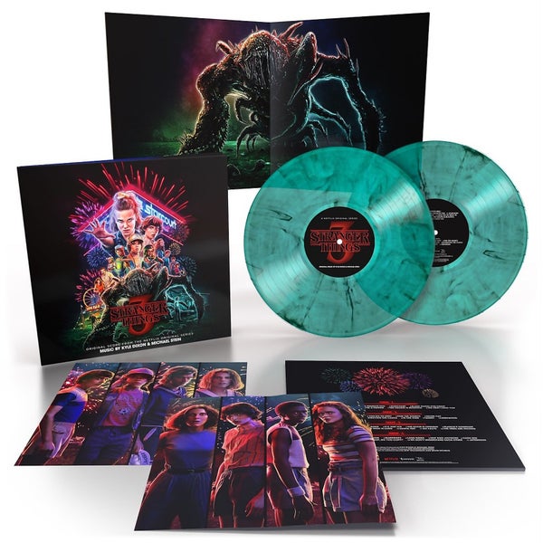 Stranger Things 3 (Original Score From The Netflix Original Series) 2x Translucent Teal Vinyl (With Black Marble Effect)