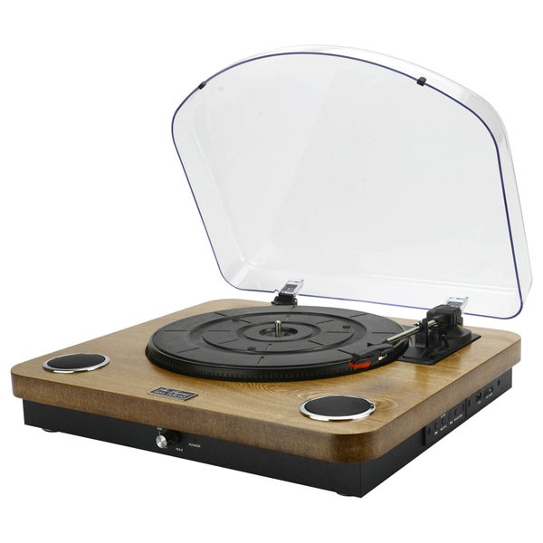 AIWA GBTUR-120WD Music Centre/Record Player with Built in Speakers, FM and Wireless - Wood