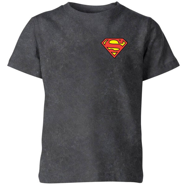 Superman Logo Kids' T-Shirt - Black Acid Wash