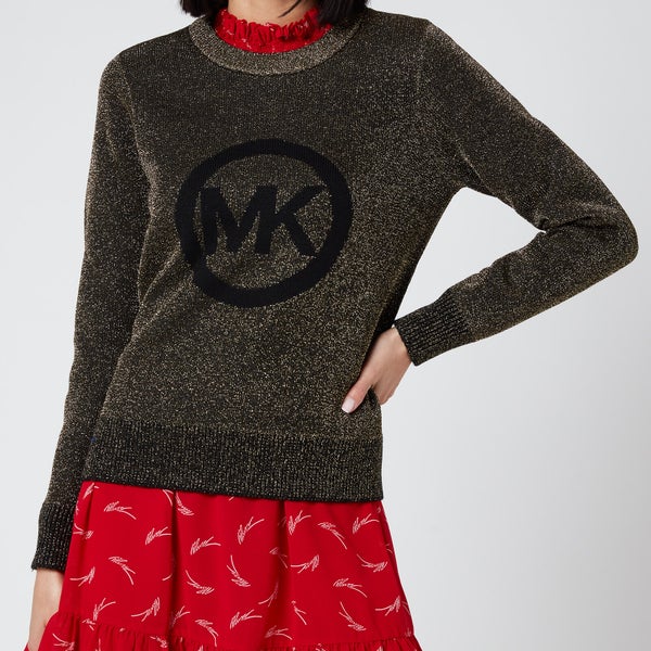 MICHAEL Michael Kors Women's MK Metallic Sweater - Black/Gold