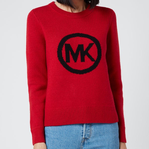 MICHAEL Michael Kors Women's MK Metallic Sweater - Crimson