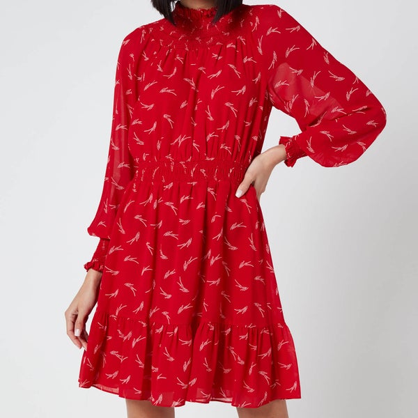 MICHAEL Michael Kors Women's Signature Logo Smock Dress - Crimson