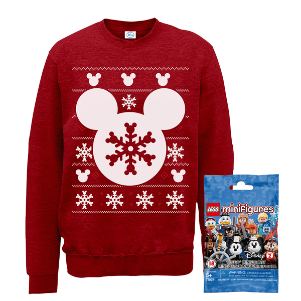 Disney Christmas Sweatshirt & Lego Minifigure Bundle