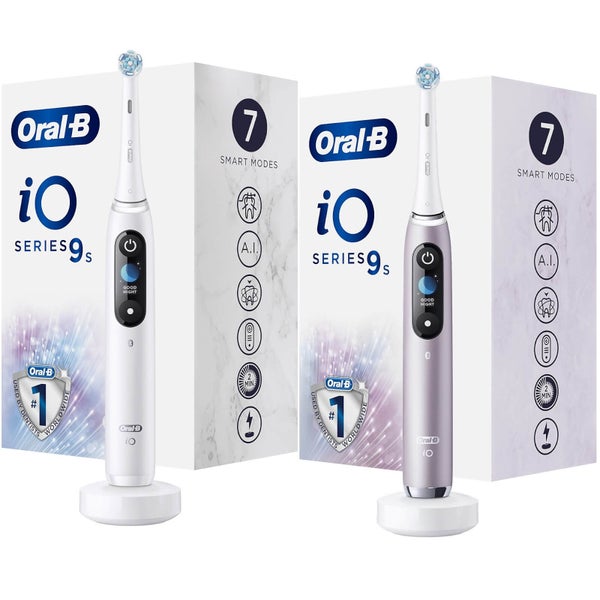 Oral-B iO 9s Elektrische Tandenborstels Duoverpakking - Wit & Roze