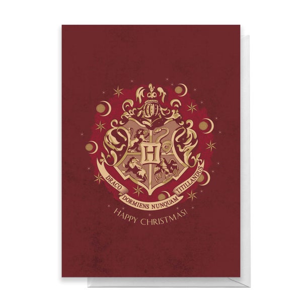 Harry Potter Crest Happy Christmas Greetings Card