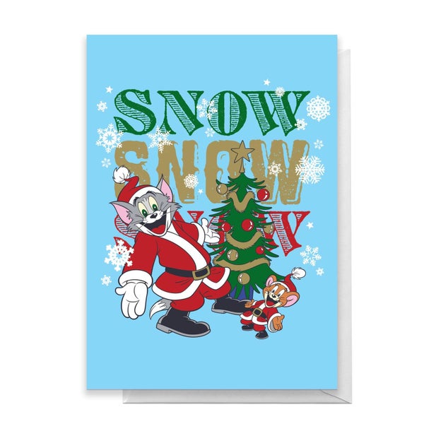 Tom And Jerry Snow Snow Snow Greetings Card