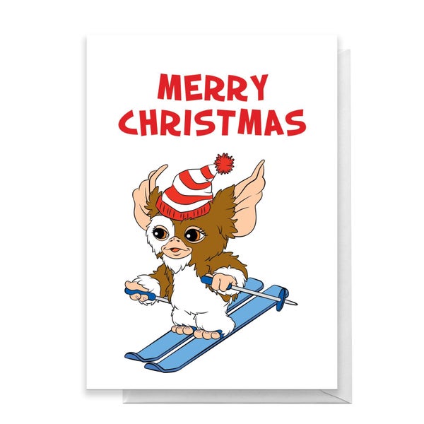 Gremlins Merry Christmas Skiing Greetings Card