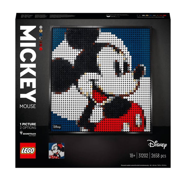 LEGO 31202 Art Disney's Mickey Mouse Set, Poster, Wanddekoration, DIY Puzzle für Erwachsene