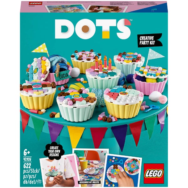 LEGO 41926 DOTS Creatieve Feestkit met Cupcakes Knutselpakket, Knutselen voor Kinderen vanaf 6 Jaar, Knutselideeën