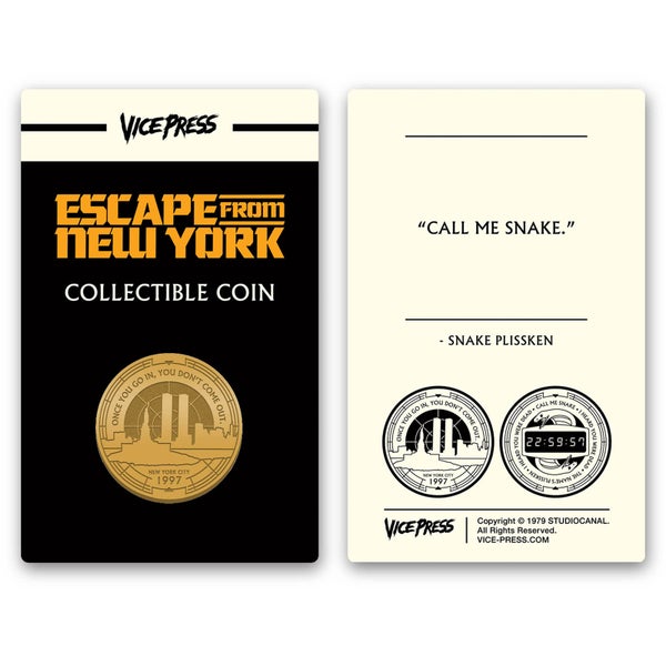 John Carpenter's - Escape From New York Limited Edition Gold Collector Coin