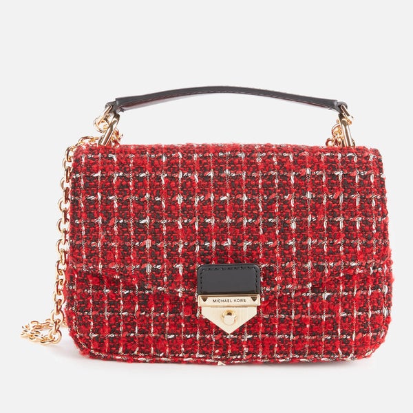 MICHAEL Michael Kors Women's Soho Checkered Tweed Small Chain Shoulder Bag - Bright Red
