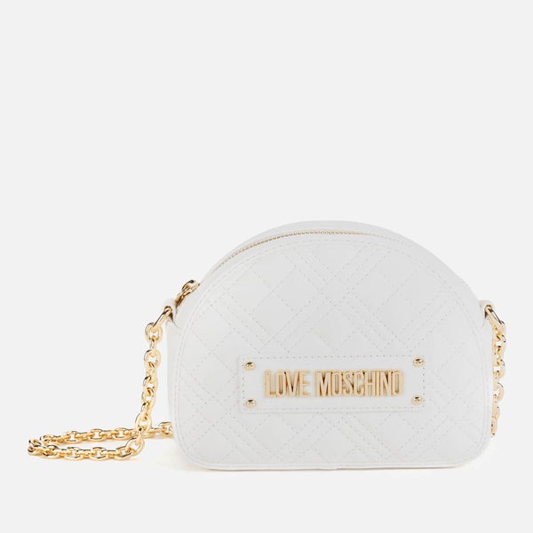 Love Moschino Women's Half Dome Quilted Shoulder Bag - White