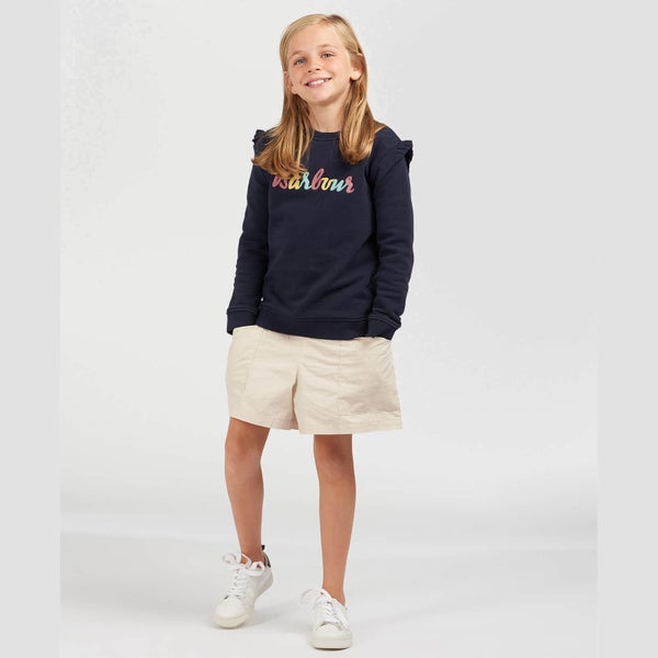 Barbour Girls' Otterburn Frill Overlayer Sweatshirt - Navy