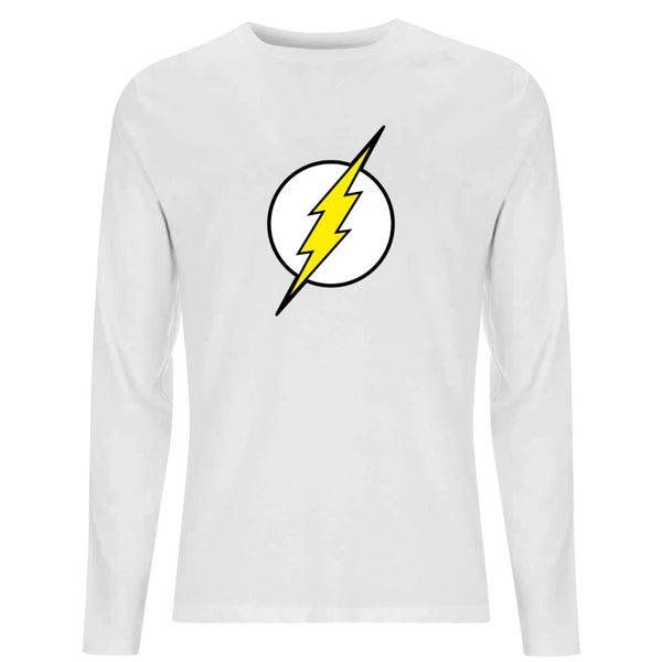 DC Justice League Core Flash Logo Unisex Long Sleeve T-Shirt - White - M