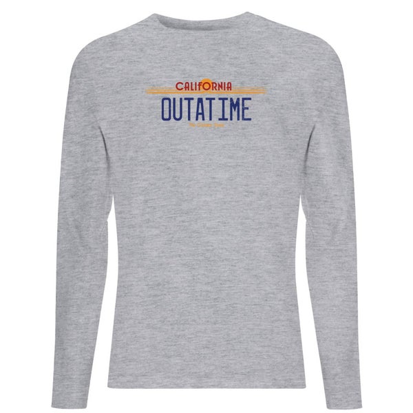 Back To The Future Outatime Plate Unisex Long Sleeve T-Shirt - Grey