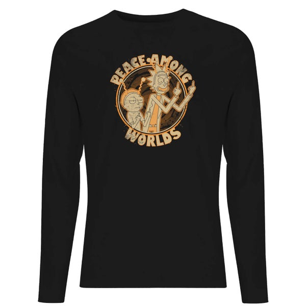 Rick and Morty Peace Among Worlds Unisex Long Sleeve T-Shirt - Black - XXL - Zwart