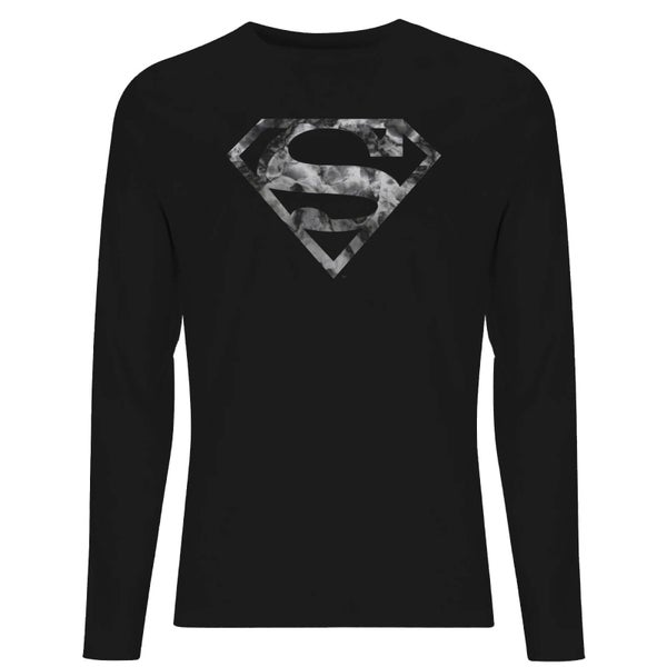 DC Marble Superman Logo Unisex Long Sleeve T-Shirt - Black
