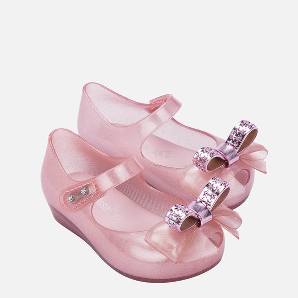 Mini Melissa Toddlers' Mini Ultragirl Stars Ballet Flats - Pink Dust Bow