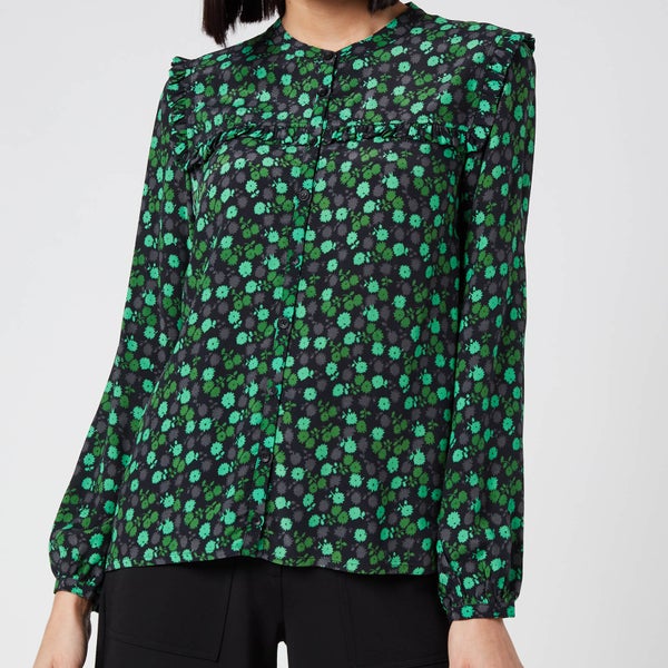 Whistles Women's Floral Printed Top - Green/Multi