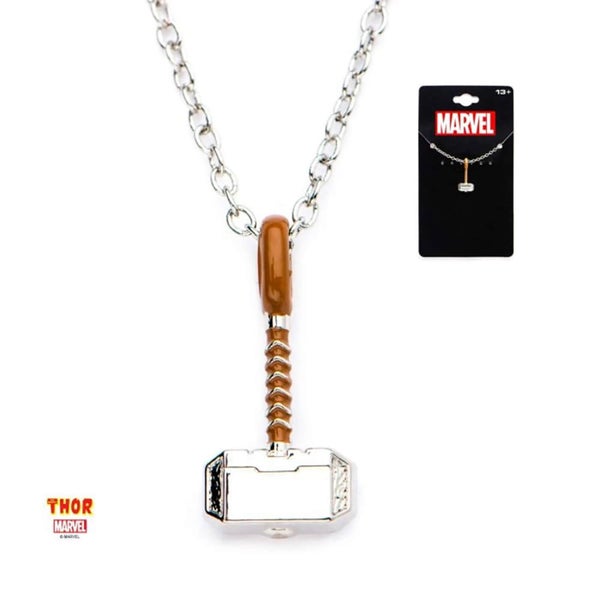 Marvel Collier avec pendentif marteau Thor
