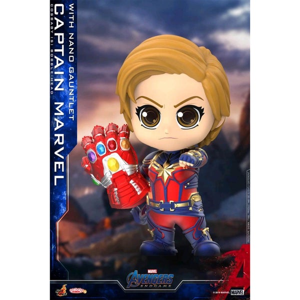 Hot Toys Cosbaby - Avengers: Endgame (Größe S) - Captain Marvel (mit Nano Gauntlet Version)