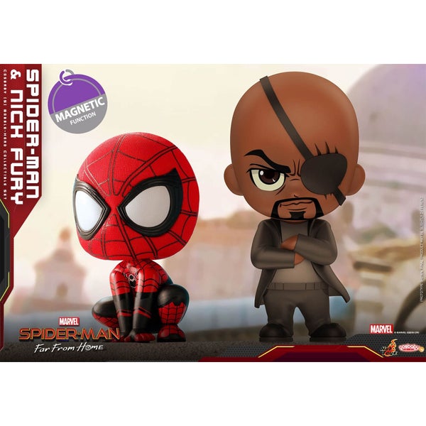 Hot Toys Cosbaby - Spider-Man: Far From Home (Maat S) - Spider-Man & Nick Fury (Set van 2)