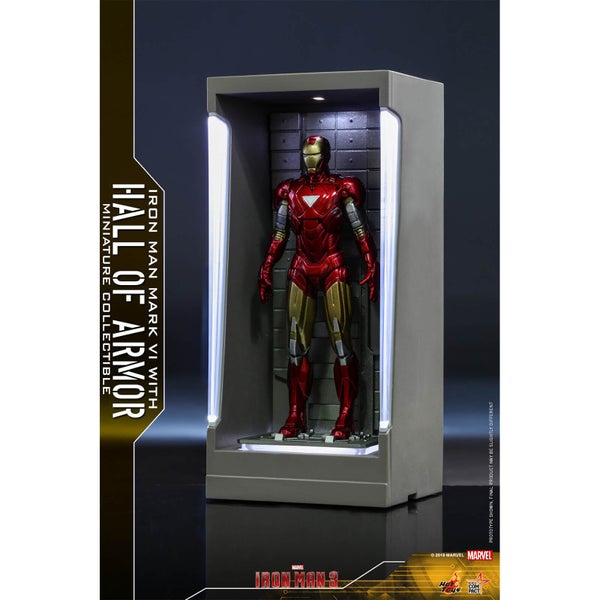Hot Toys Masterpiece Compact - Figurine miniature : Iron Man 3 - Iron Man Mark 6 (avec Salle des armures)