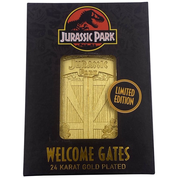 Lingot plaqué or 24K portes de Jurassic Park - Édition limitée