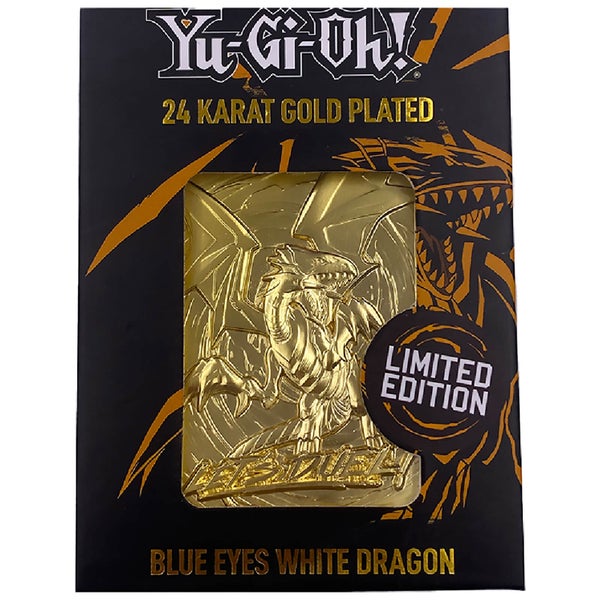 Plaqué or 24K Yu-Gi-Oh ! Carte Dragon blanc aux yeux bleus