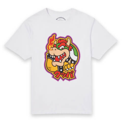 Nintendo Super Mario Bowser Kanji Men's T-Shirt - White
