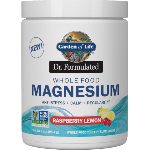 Magnesio in polvere da alimenti naturali - Limone e lampone - 198.4g