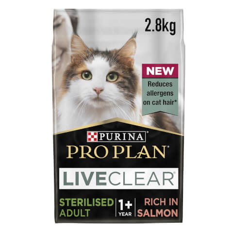PRO PLAN LiveClear Cat-Allergen Reducing Sterilised Adult Dry Cat Food with Salmon 2.8kg