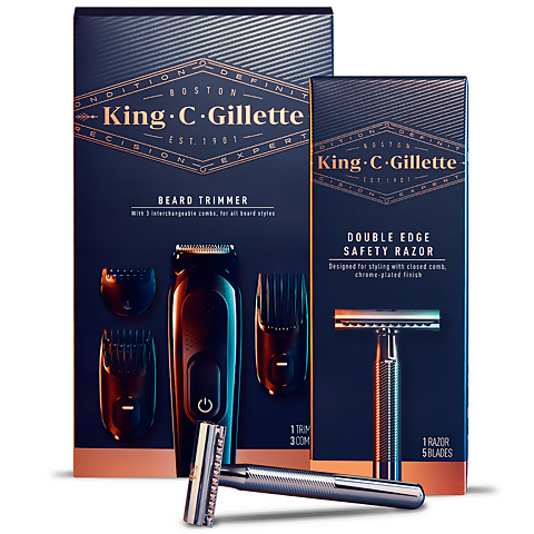 King C. Gillette Beard Trimmer and Double Edge Razor
