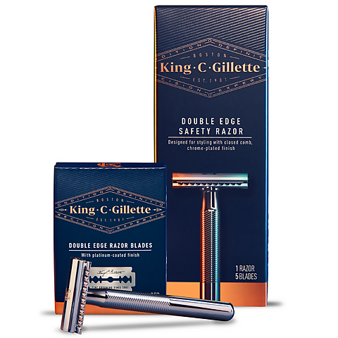 King C. Gillette Double Edge Razor and Blades (15 Pack)