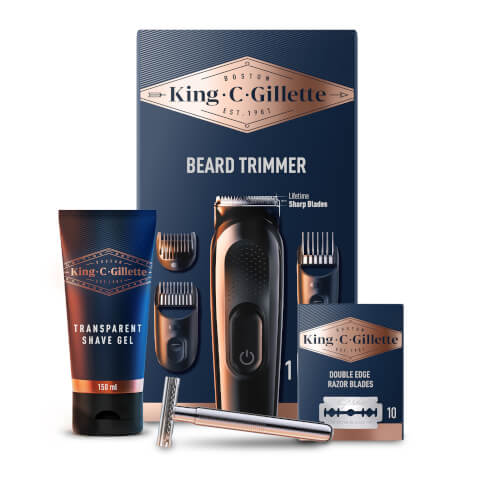King C. Gillette Beard Trimmer & Double Edge Safety Razor Kit