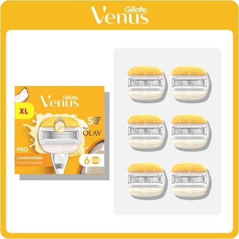 Venus Pro ComfortGlide Coconut with Olay Razor Blades, 6 Pack