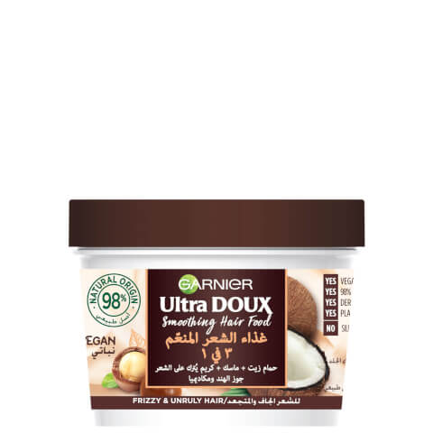 Garnier Ultra Doux Smoothing Coconut 3-in-1 Hair Food for Frizzy Hair 390ml