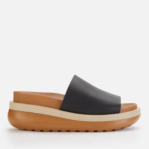 See by Chloé Women's Cicily Leather Flatform Slide Sandals - Black