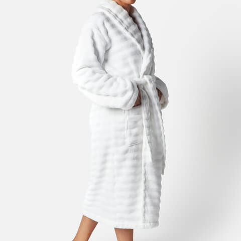 ESPA Ribbed Wave Bath Robe - White - White