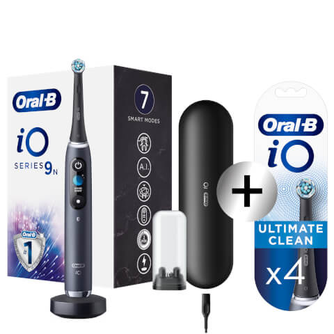 Oral-B iO9 Black Onyx Elektrische Tandenborstel + 4 Opzetborstels