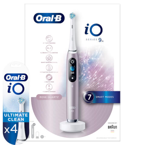 Oral-B iO9n Rose Quartz Electric Toothbrush + 4 Refills
